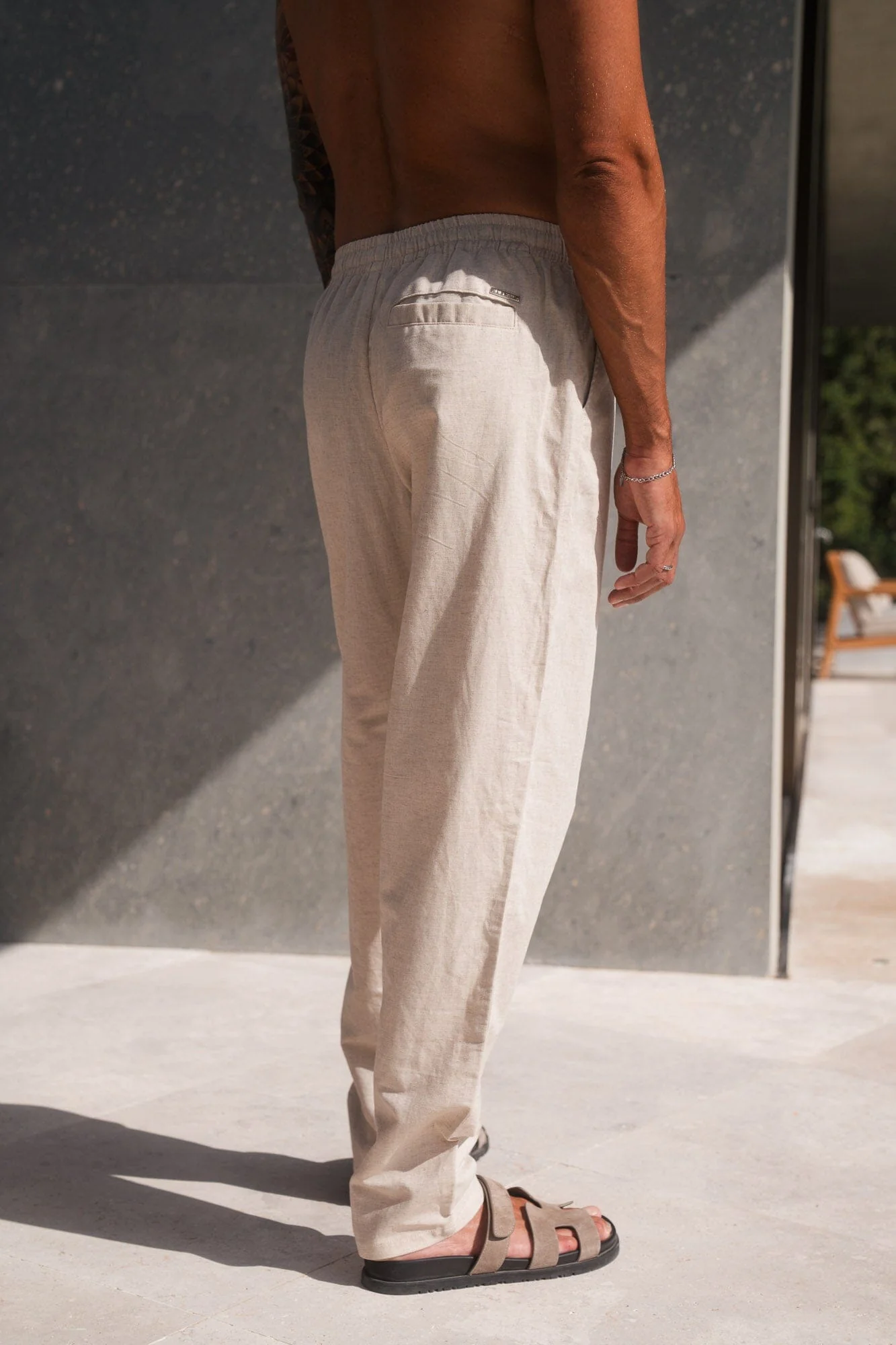 Oatmeal Linen Trouser - Image 3