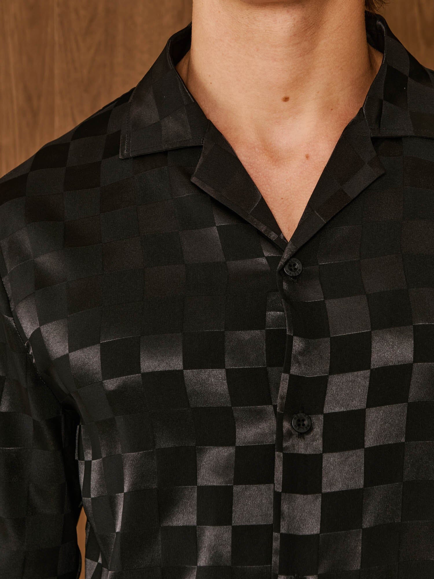 Black Jacquard Square Shirt - Image 4