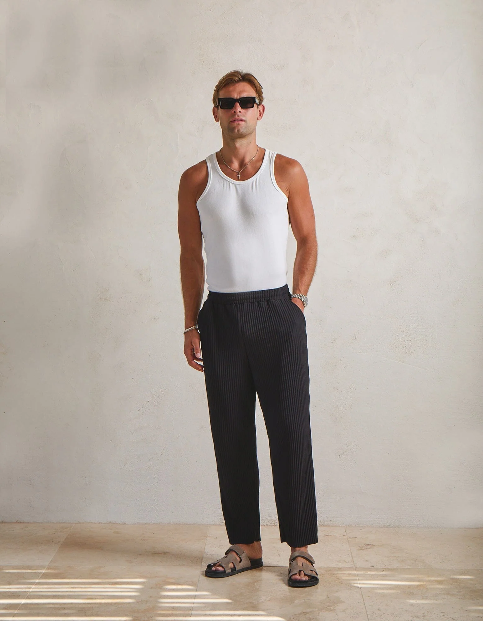 Black Pleated Trouser - Image 3