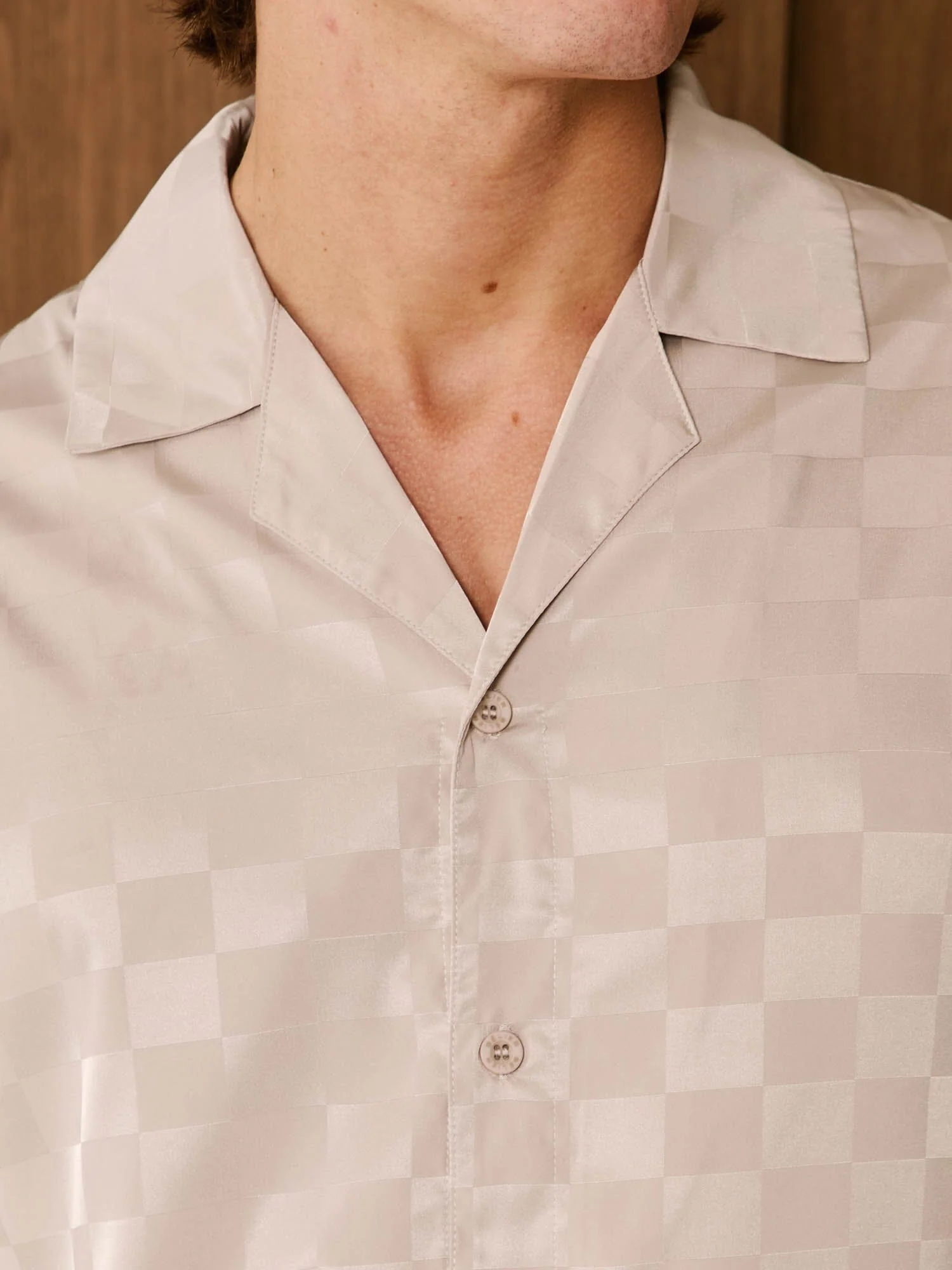 Champagne Jacquard Square Shirt - Image 3