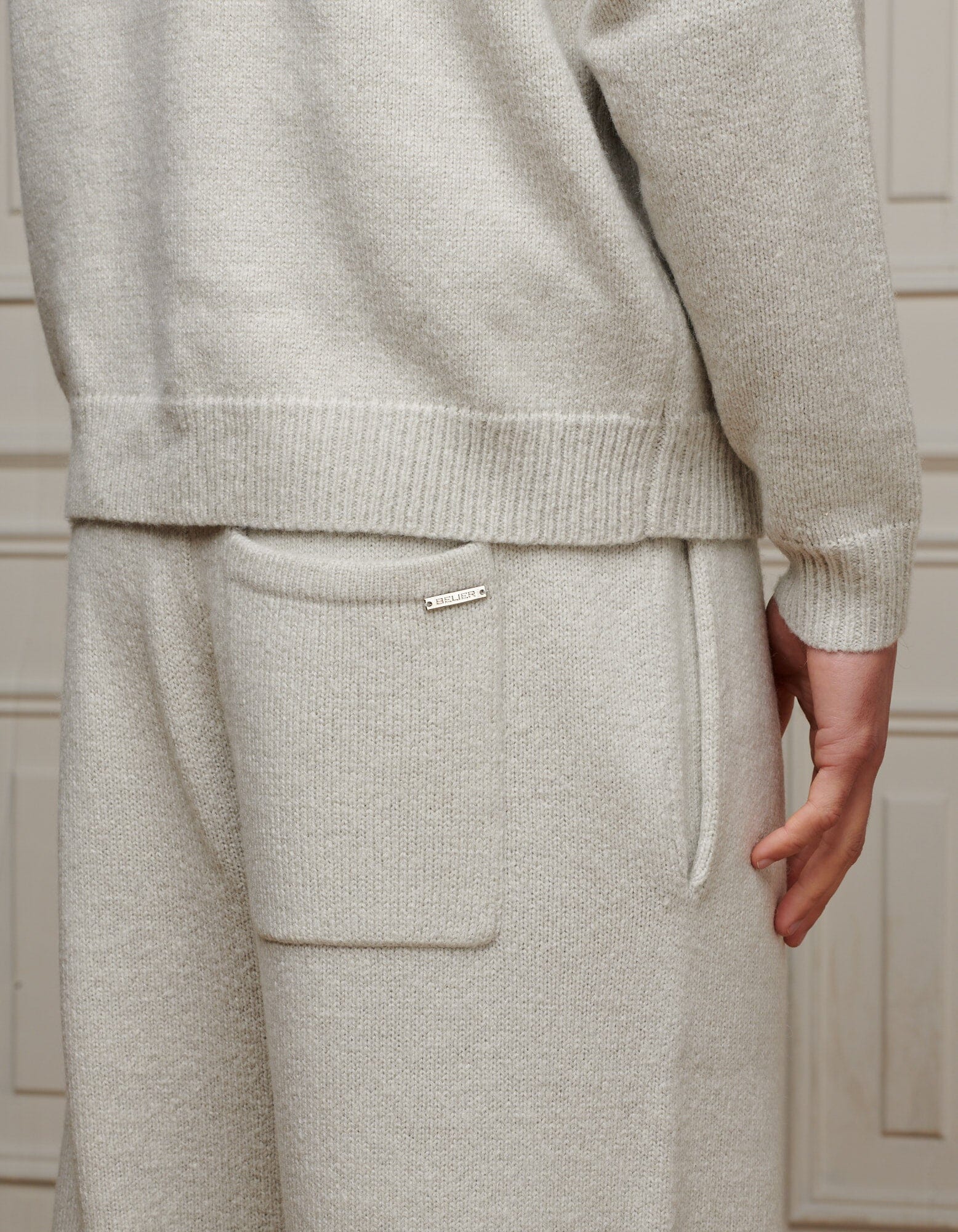 Grey Marl Mohair Knit Jogger - Image 4