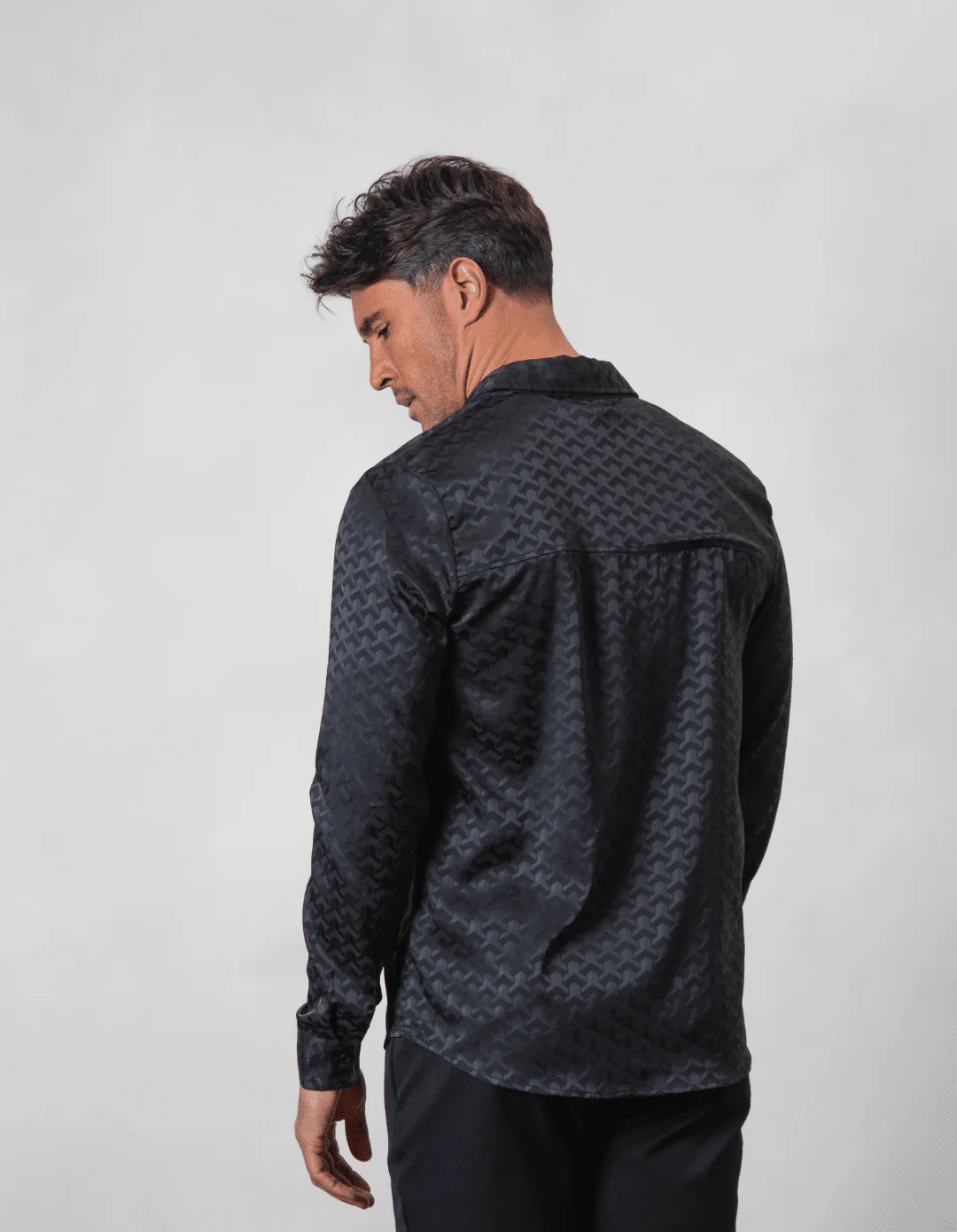 Jacquard Black Illusion Shirt - Image 6