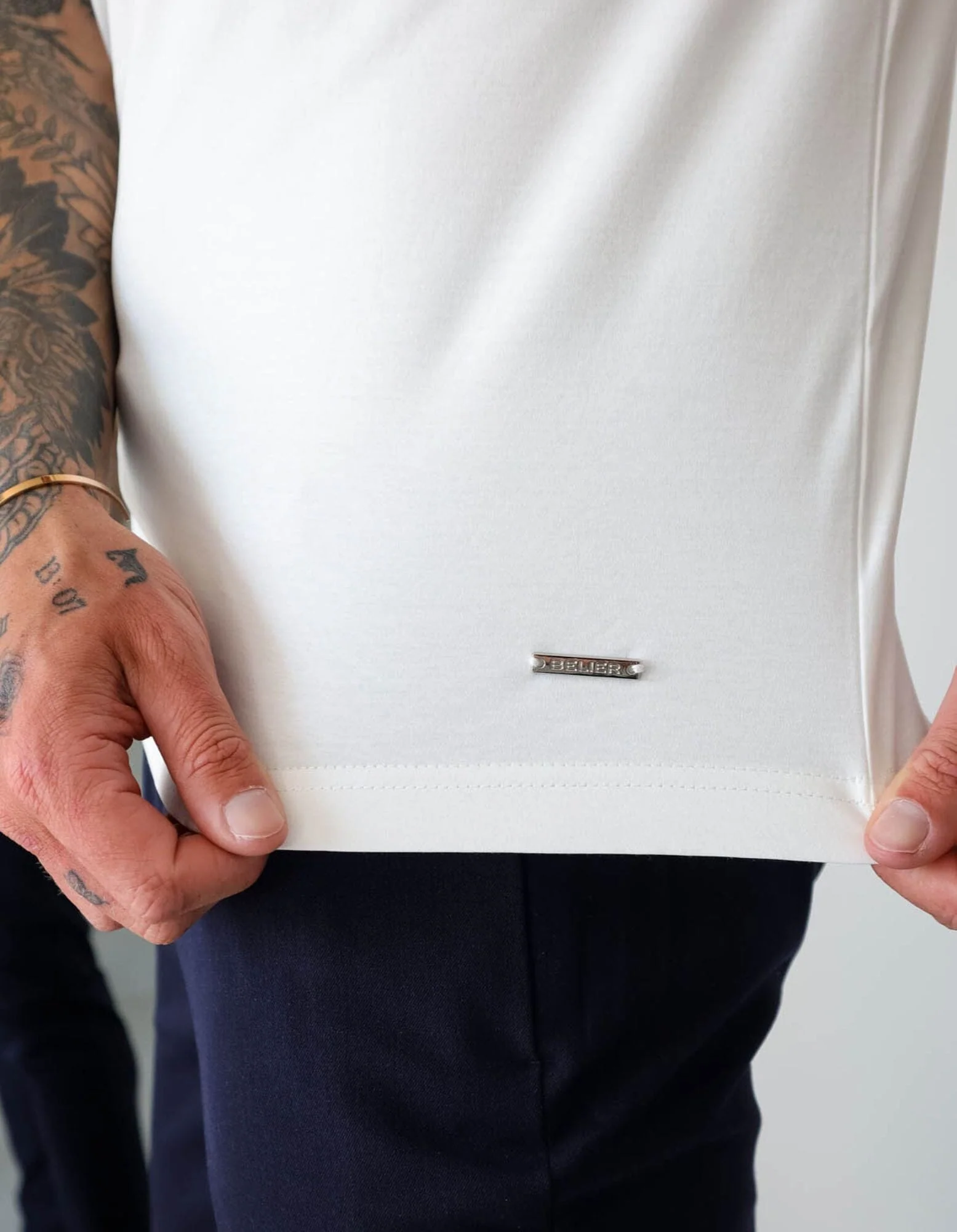 White Mercerised T-Shirt - Image 5