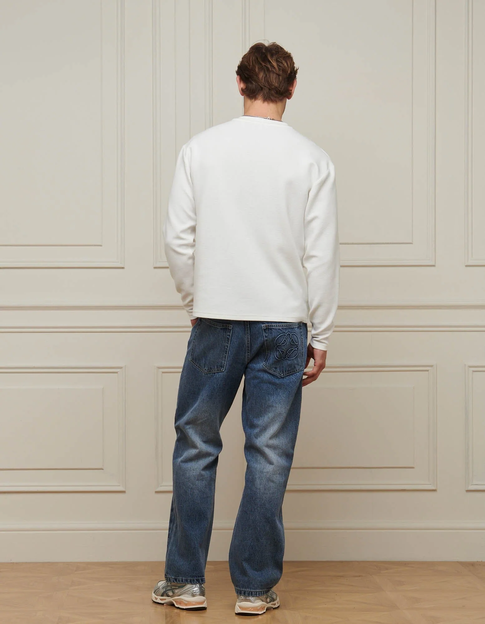 White Waffle Henley T-Shirt - Image 5